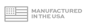 Logo with American flag and 'Manufactured in the USA' text on a white background
